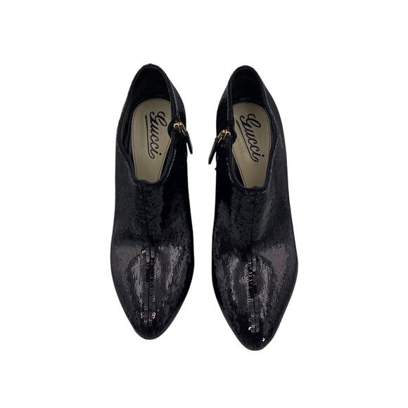 Gucci Black Sequin Ankle Booties Size 36.5 US 6.5 - Picture 3 of 14